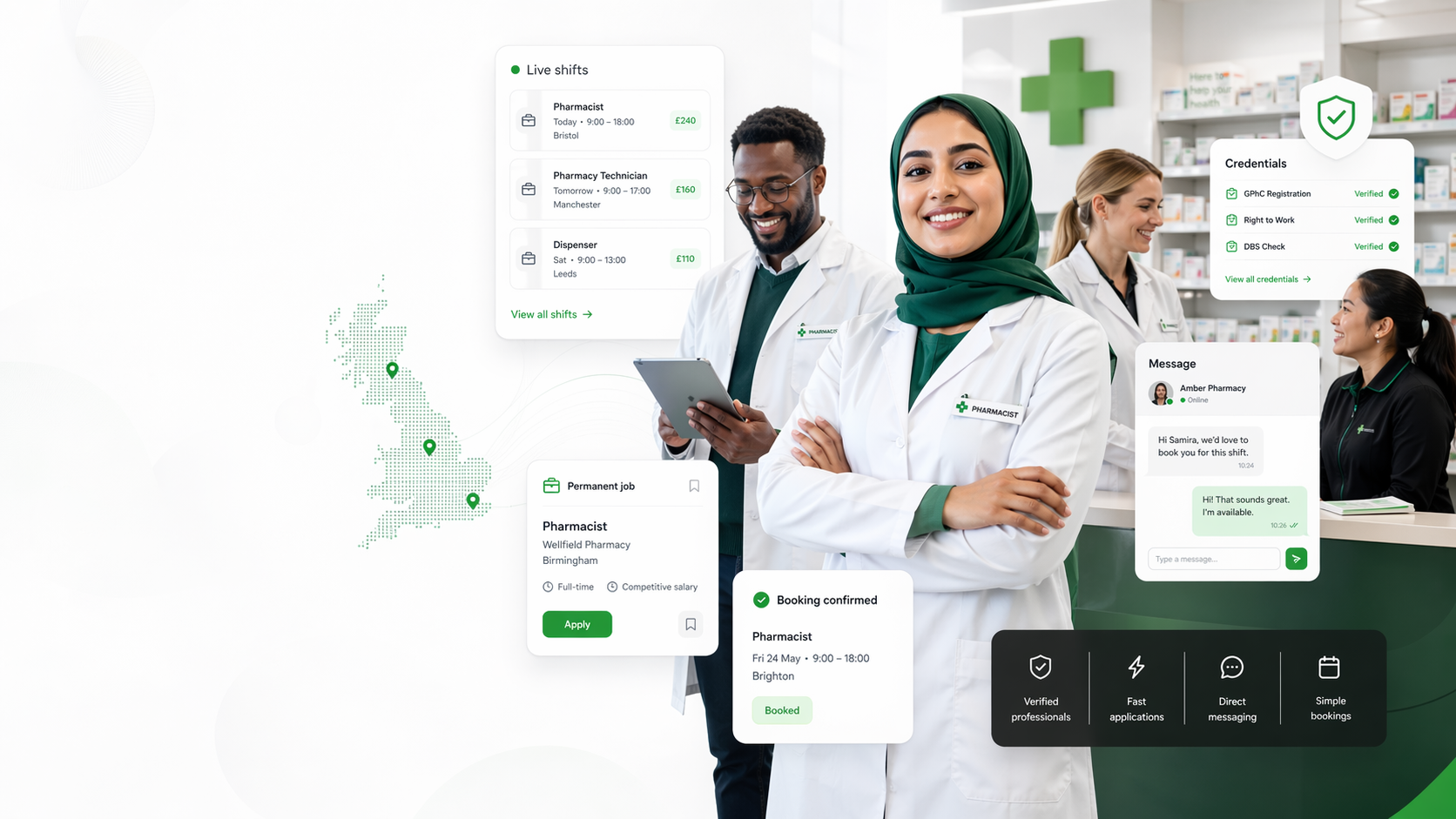 A community pharmacist at the dispensary counter